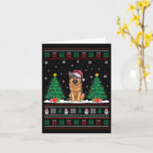 Weihnachtsmannmütze German Shepherd Dog Xmas Tree  Karte (Gelbe Blume)
