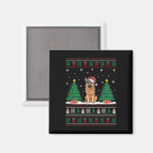 Weihnachtsmannmütze German Shepherd Dog Xmas Tree Magnet (Vorderseite/Rückseite)
