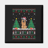 Weihnachtsmannmütze German Shepherd Dog Xmas Tree  Magnet (Vorne)