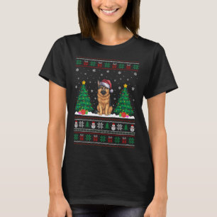 Weihnachtsmannmütze German Shepherd Dog Xmas Tree  T-Shirt
