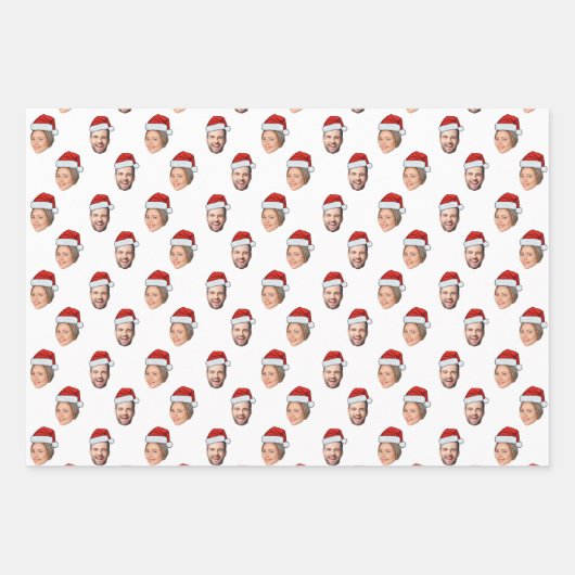 Weihnachtsmannmütze-Geschenkwrap, benutzerdefinier Geschenkpapier Set (Vorderseite 3)