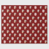 Weihnachtsmannmütze Gesichtsgeschenk, Custom Face Geschenkpapier (Flach)