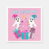 Weihnachtsmannmütze Gespenster mit Weihnachtsbaum  Serviette (Vorderseite)