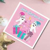 Weihnachtsmannmütze Gespenster mit Weihnachtsbaum  Serviette