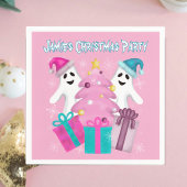 Weihnachtsmannmütze Gespenster mit Weihnachtsbaum  Serviette