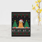 Weihnachtsmannmütze Golden Retriever Dog Xmas Tree Karte (Gelbe Blume)
