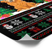 Weihnachtsmannmütze Golden Retriever Dog Xmas Tree Poster (Ecke)