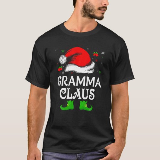 Weihnachtsmannmütze Gramma Claus Elf Funny Ugly Ch T-Shirt (Vorderseite)