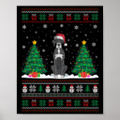 Weihnachtsmannmütze Great Dane Hund Weihnachtsbaum Poster (Vorne)