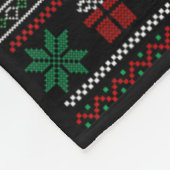 Weihnachtsmannmütze Greyhound Hund Weihnachtsbaum Fleecedecke (Ecke)