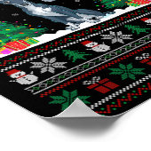 Weihnachtsmannmütze Greyhound Hund Weihnachtsbaum  Poster (Ecke)