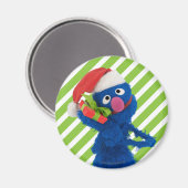 Weihnachtsmannmütze Grover Magnet (Vorderseite/Rückseite)