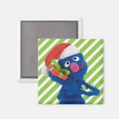 Weihnachtsmannmütze Grover Magnet (Vorderseite/Rückseite)