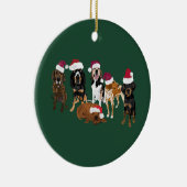 Weihnachtsmannmütze grün keramik ornament (Rechts)