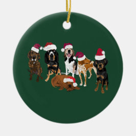 Weihnachtsmannmütze grün keramik ornament