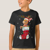 Weihnachtsmannmütze Hare Animal in Socken Xmas Tre T-Shirt (Vorderseite)