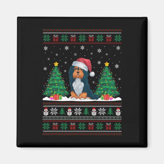 Weihnachtsmannmütze Havanese Hund Weihnachtsbaum L Magnet (Vorne)