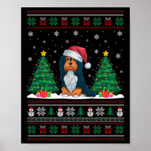 Weihnachtsmannmütze Havanese Hund Weihnachtsbaum L Poster