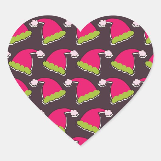 Weihnachtsmannmütze Herz-Aufkleber (Vorderseite)