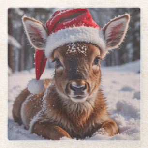 Weihnachtsmannmütze Hirsch Untersetzer