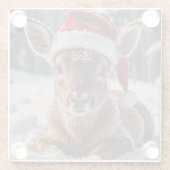 Weihnachtsmannmütze Hirsch Untersetzer (Rückseite)