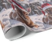 Weihnachtsmannmütze Hirschwackelpapier Geschenkpapier (Rolleneckpunkt)