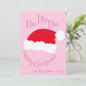 Weihnachtsmannmütze Ho Ho Ho Frohe Weihnachten Gir (Stehend Vorderseite)