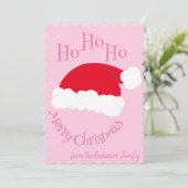 Weihnachtsmannmütze Ho Ho Ho Frohe Weihnachten Gir (Stehend Vorderseite)