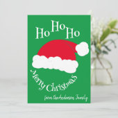 Weihnachtsmannmütze Ho Ho Ho Frohe Weihnachten Grü (Stehend Vorderseite)