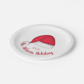 Weihnachtsmannmütze Holiday Paper Tellers 7" Pappteller (Schrägansicht)