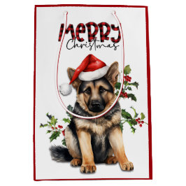 Weihnachtsmannmütze Holly German Shepherd Welppy Mittlere Geschenktüte