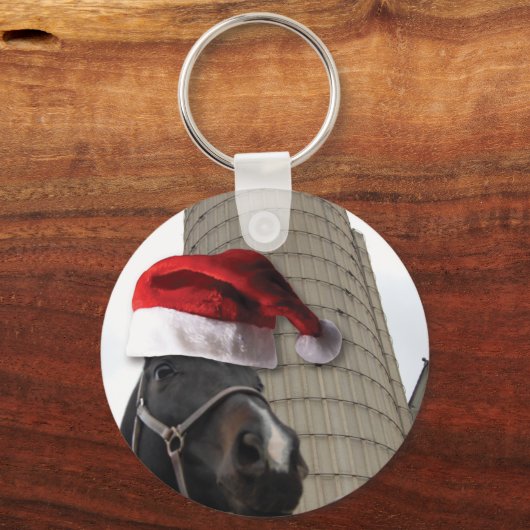 Weihnachtsmannmütze Horsey Schlüsselanhänger (Vorderseite)