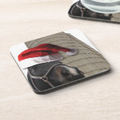 Weihnachtsmannmütze Horsey Untersetzer (Linke Seite)