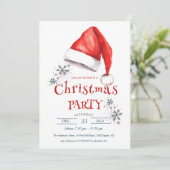 WEIHNACHTSMANNMÜTZE I PARTY EINLADUNG (Stehend Vorderseite)