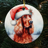 Weihnachtsmannmütze Irish Setter Dog Weihnachten Keramik Ornament