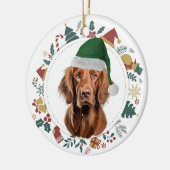 Weihnachtsmannmütze Irish Setter Holiday Images Wr Keramik Ornament (Links)