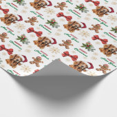 Weihnachtsmannmütze Irish Setter Hund Weihnachten Geschenkpapier (Ecke)
