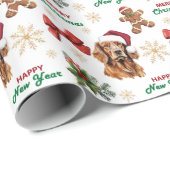 Weihnachtsmannmütze Irish Setter Hund Weihnachten Geschenkpapier (Rolleneckpunkt)