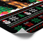 Weihnachtsmannmütze Irish Wolfhound Dog Xmas Tree Poster (Ecke)