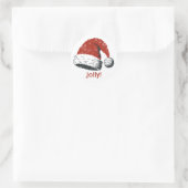 Weihnachtsmannmütze Jolly Runder Aufkleber (Tasche)