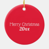 Weihnachtsmannmütze Keramik Ornament (Hinten)