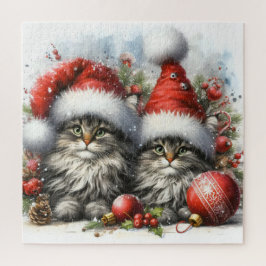 Weihnachtsmannmütze Kittens Weihnachten Puzzle