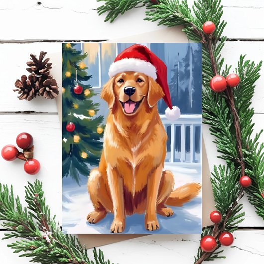 Weihnachtsmannmütze Labrador | Frohe Weihnachtshan Feiertagspostkarte