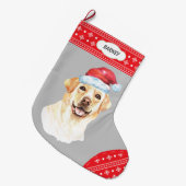 Weihnachtsmannmütze Labrador Retriever Snowflake B Großer Weihnachtsstrumpf (Vorderansicht (hängend))