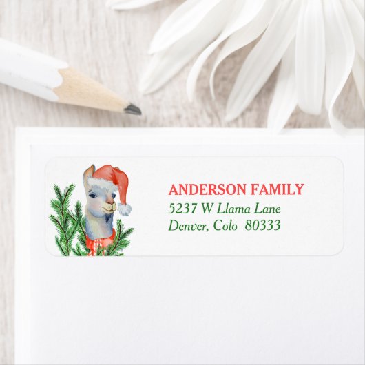 Weihnachtsmannmütze Llama Rücksendeadresse (Insitu)