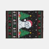 Weihnachtsmannmütze Malteser Hund Weihnachtsbaum L Fleecedecke (Vorderseite (Horizontal))