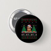 Weihnachtsmannmütze Maltipoo Dog Weihnachtsbaum Li Button (Vorne & Hinten)
