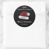Weihnachtsmannmütze Maßgeschneidertes Weinetikett Runder Aufkleber (Tasche)