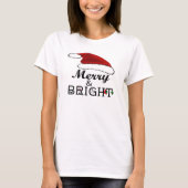 Weihnachtsmannmütze Merry & Bright Christmas Women T-Shirt (Vorderseite)