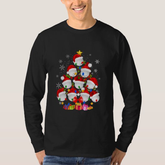 Weihnachtsmannmütze mit Golf Weihnachtsbaum Golfer T-Shirt (Vorderseite)